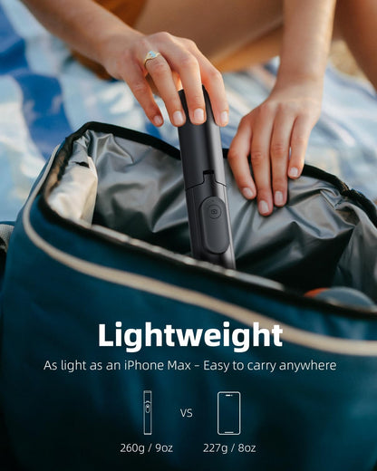 TODI Selfie Stick Tripod for iPhone, 60" Lightweight Phone Tripod Stand with Wireless Remote, Extendable Selfie Stick for iPhone, All-in-1, Compatible with iPhone/Android