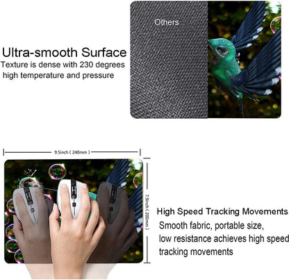 Hokafenle Hummingbird Mouse Mat - Square Waterproof Non-Slip Rubber Base Mouse Pad for Office & Home Laptop
