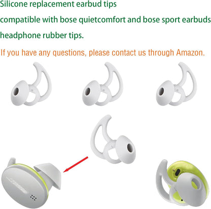 Silicone Ear Tips Replacement Earbud Tips Compatible with Bose Quietcomfort and Sport Headphone Ear Bud Tips Earbud Covers Large 3 Pairs
