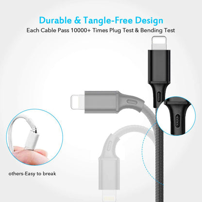 Multi USB Charging Cable 3A, 3 in 1 Fast Charger Cord Connector with Dual Phone/Type C/Micro USB Port Adapter, Compatible with Tablets Phone 12 11 Pro 8 7 6 Samsung Galaxy (4FT/2Pack Charging Only)