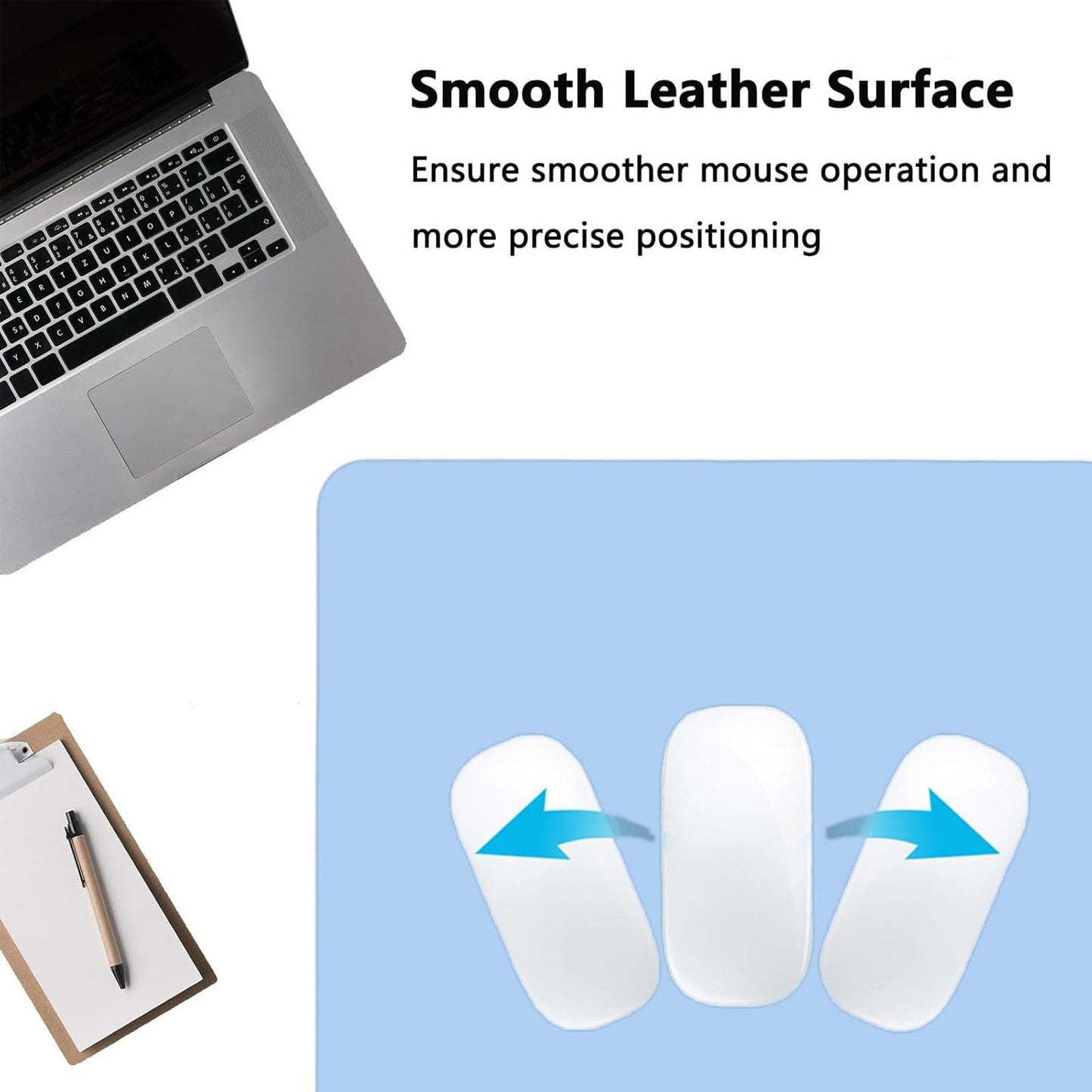 PU Leather Desk Pad Protector Gaming Mouse Pad Non Slip Desk Mat for Keyboard and Mouse Waterproof Desk Writing Pad for Office and Home Desk Accessories(Blue, 47.2 * 17.7)