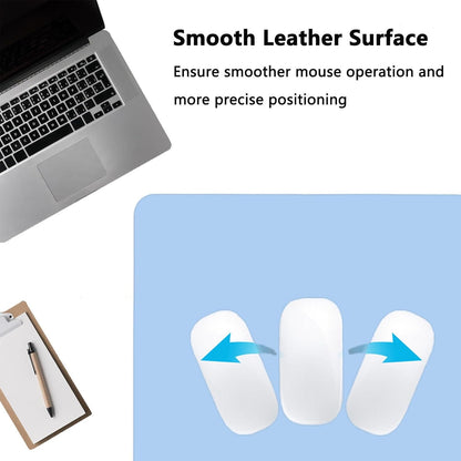 PU Leather Desk Pad Protector Gaming Mouse Pad Non Slip Desk Mat for Keyboard and Mouse Waterproof Desk Writing Pad for Office and Home Desk Accessories(Blue, 31.5 * 15.7)