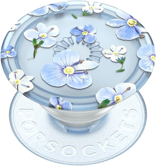 PopSockets Plant-Based Phone Grip with Expanding Kickstand, Adhesive Grip, Eco-Friendly - Translucent Blue Fields