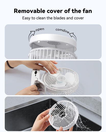 GEHEN Small Clip on Fan, 3-Speed Fan with Strong Airflow, USB-Powered Clip & Desk Fan with Sturdy Clamp, Ultra Quiet for Office Dorm Bedroom Stroller