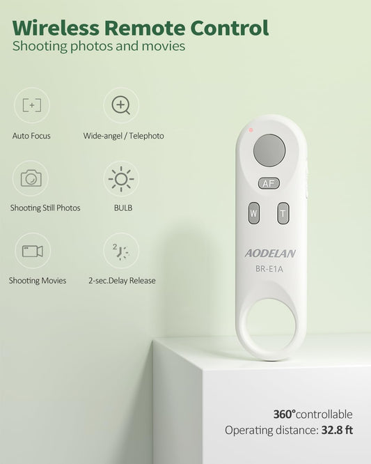 Camera Remote Control for Canon - Aodelan Wireless Shutter Release Trigger for R3/ R10/ M50/ EOS M6 Mark II/R/RP /90D /6D Mark II /R5/T7i /G5 X Mark II /G7 X Mark III; Replaces Canon BR-E1
