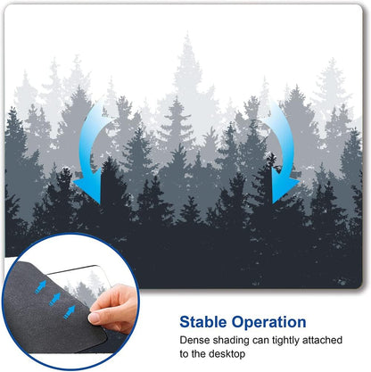 Forest Mouse Pad - Square Waterproof Non-Slip Rubber Base for Office Laptop, 9.5"x7.9"x0.12" Inch (Watercolor Forest)