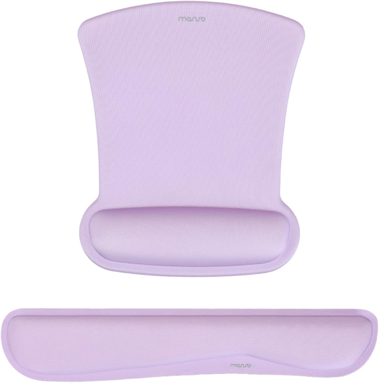MOSISO Wrist Rest Support for Mouse Pad & Keyboard Set, Ergonomic Mousepad Non-Slip Base Home/Office Pain Relief & Easy Typing Cushion with Neoprene Cloth & Raised Memory Foam, Dusty Lilac