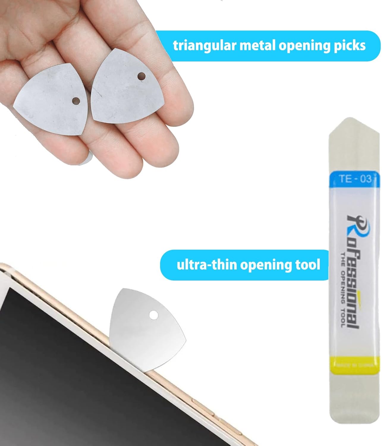 Spudger Pry Tool Kit 8 Piece Opening Tool, Metal Spudger Tool Kit, Ultra-Thin Prying & Open Tool for iPhone, Laptop, iPad, Cell Phone, MacBook, Tablet, Computer, Electronics Repair