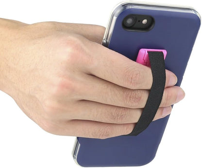 Gear Beast Cell Phone Grip Stand, Universal Phone Strap Finger Holder with Pop Out Kickstand for Men and Women, Ultra Slim Pocket Friendly - Pink