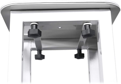 Rockville RTP82W 8 ft Adjustable Totem Light Stand, White & Black Scrims, Carry Bags, 35mm Speaker Adapter, Steel, Portable for DJs & Event Lighting