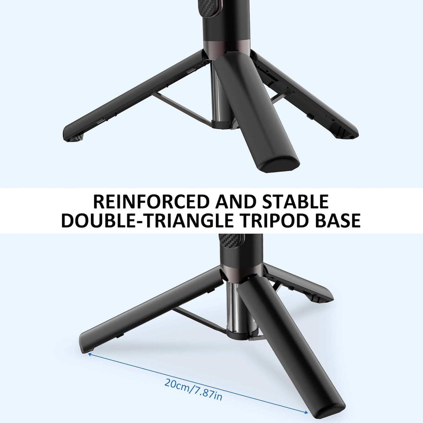 Selfie Stick Aluminum Alloy Selfie Stick Tripod with Remote Foldable Travel Tripod Stand 270 Rotation Compatible with iPhone/Android/Go Pro Camera