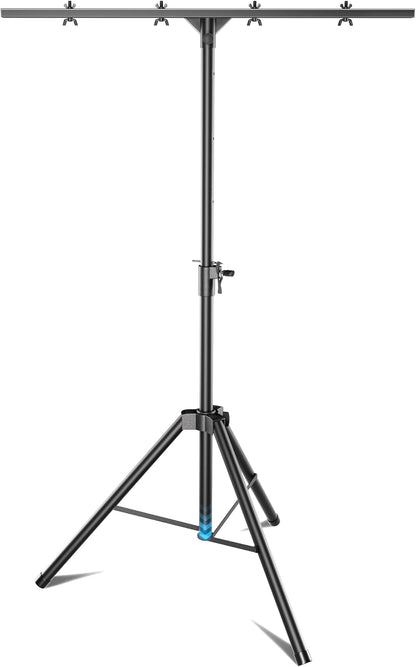 Qoope DJ Light Stand T-Bar,Heavy-Duty DJ Stand Tripod Adjustable DJ Lighting Stand Portable Stage Light Stand for DJ Lights Bar Party Light