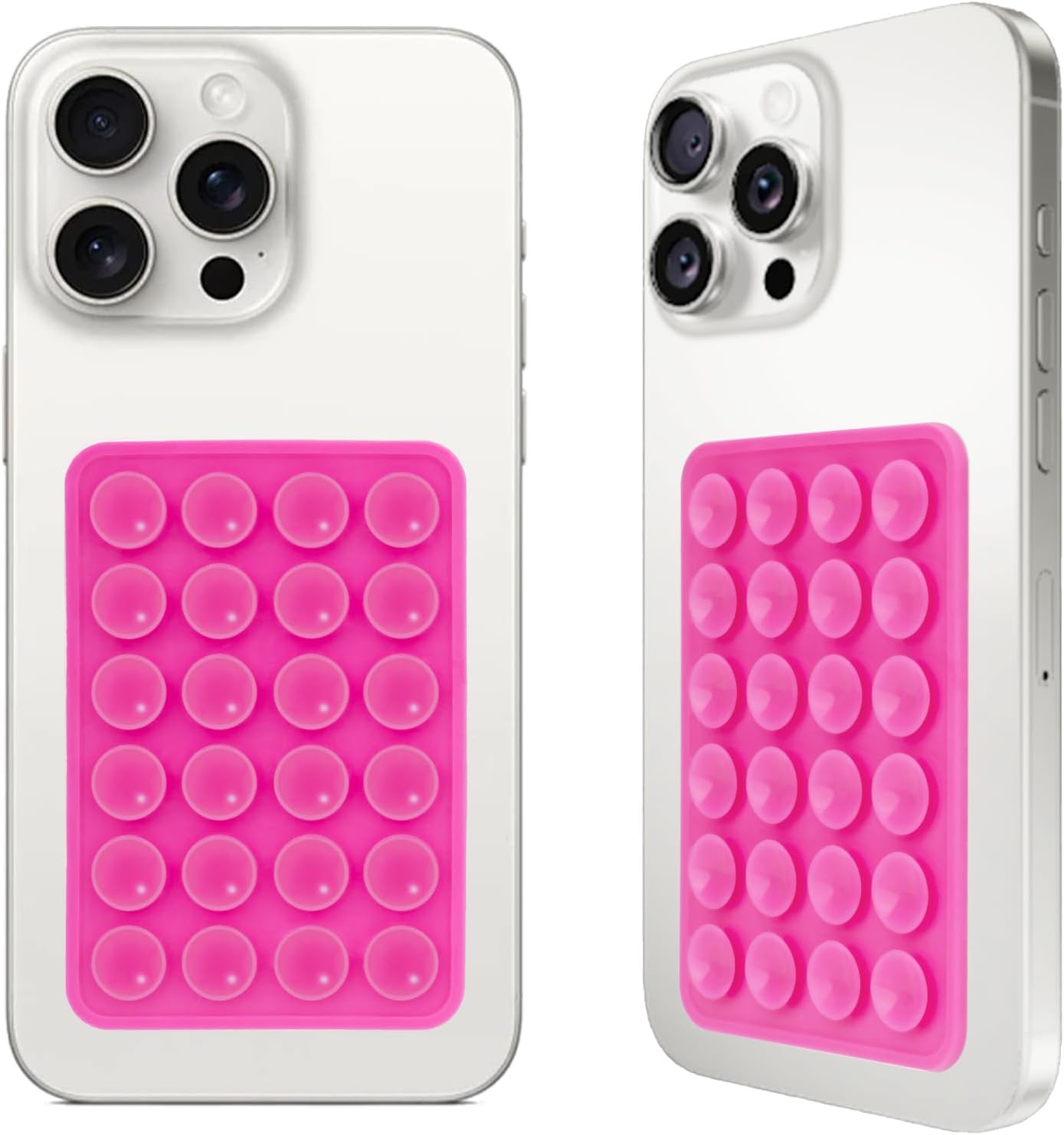 2PCS Silicone Suction Phone Case Mount,Non Slip Suction Cup Phone Mount,Hands-Free Phone Accessories Holder for Selfies and Videos,Silicon Adhesive Phone Stand Sticky for Cell Phone Rose red