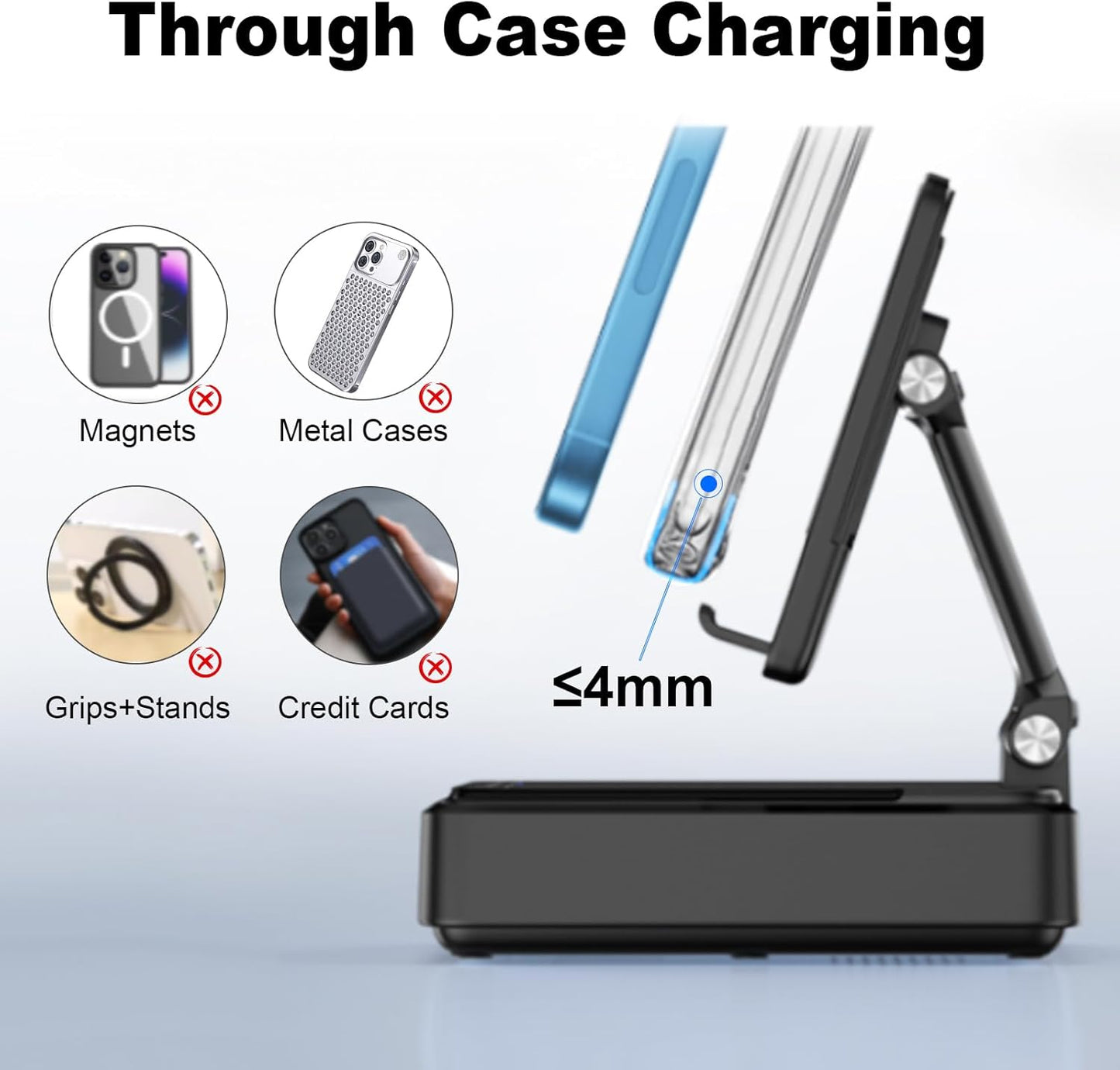 Gifts for Men Women-TechGlow Bluetooth Speaker with Phone Stand and Wireless Charger Compatible with iPhone 16 15 14 13 Pro XS 8 Plus Samsung Galaxy S25 S24 S23 Note 20 Birthday Gift Idea for Mom Dad