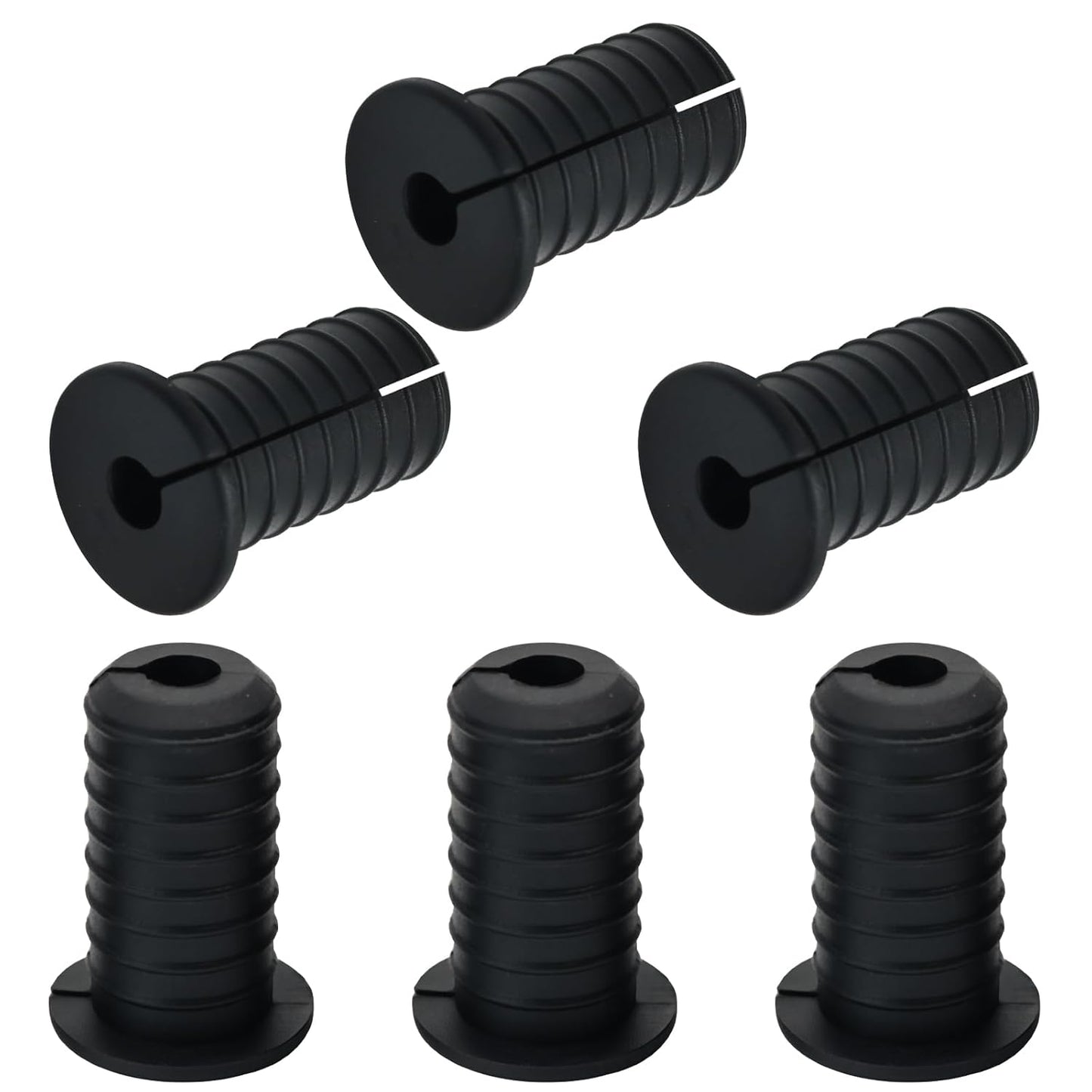 6pc Starlink Cable Grommet 3/4" Silicone Anti-Slip Wall Hole Pass Through Split Cable Bushings for TV Wire Ethernet Cord, Starlink Cable Routing Kit Accessories,38mm/1.5"Ht, Black