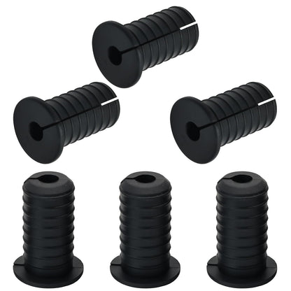 6pc Starlink Cable Grommet 3/4" Silicone Anti-Slip Wall Hole Pass Through Split Cable Bushings for TV Wire Ethernet Cord, Starlink Cable Routing Kit Accessories,38mm/1.5"Ht, Black