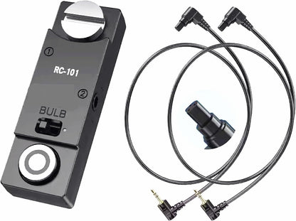 RC101-N3 Camera Shutter Remote Control for Canon R5 R5C 5D4 5D3 6d2 1/4 Screw Fixing Small Release Button Handle Two Cameras in sync Release Button