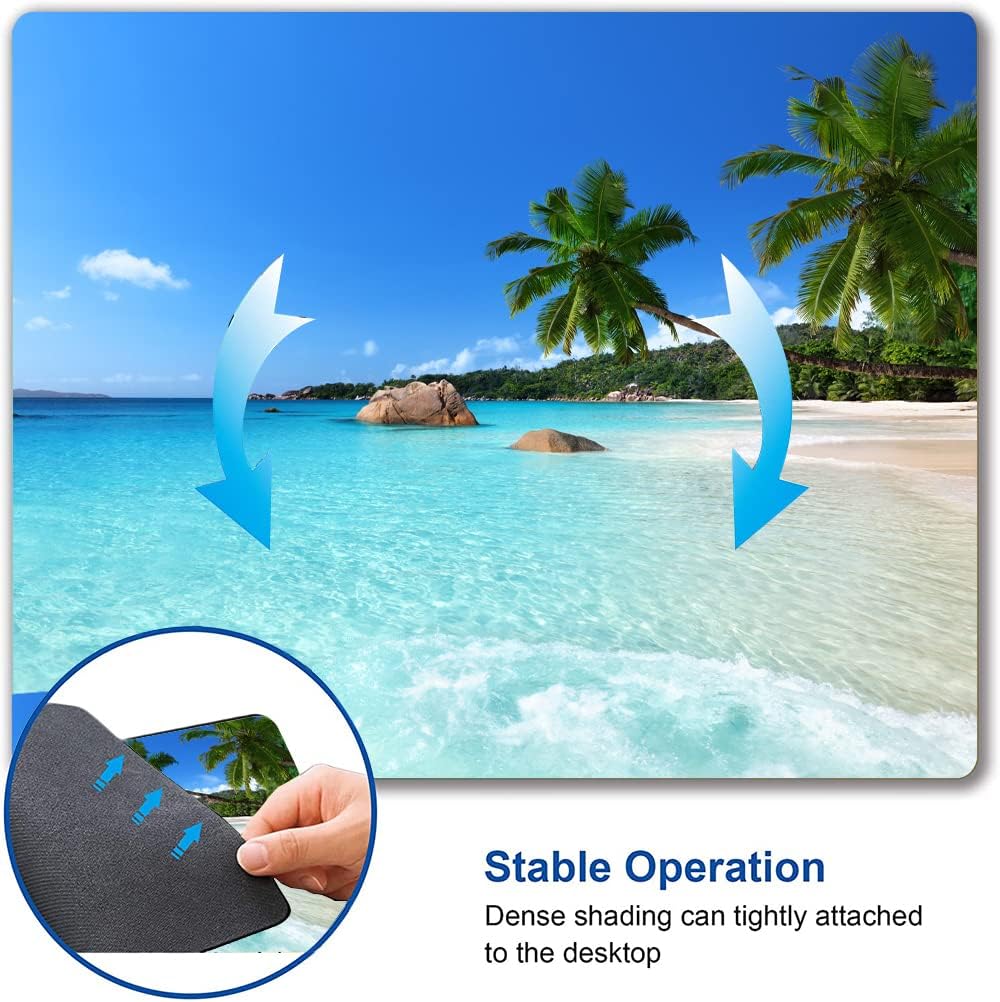 Mouse Pad, Premium-Textured Mouse Mat, Non-Slip Rubber Base Mousepad for Laptop, Computer & PC,9.5×7.9 in,Hawaii Beach