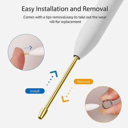 for Remarkable 2 Pen Tips,AHBTEYM Metal Tips,Replacement Nibs Refill Accessories for Remarkable 1/2 Stylus/Marker Plus/Scribe Pen-12Pcs(Gold/Sirvel)