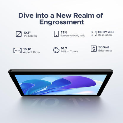 DOOGEE U10(2025) 10 inch Tablet with Keyboard, Android 15 Tablet 16GB+128GB/2TB Expand, 2.0GHz Quad Core Gaming Tablets,5060mAh,1280x800 IPS HD Touchscreen,WiFi 6,Dual Camera,BT5.0,Widevine L1,Gray