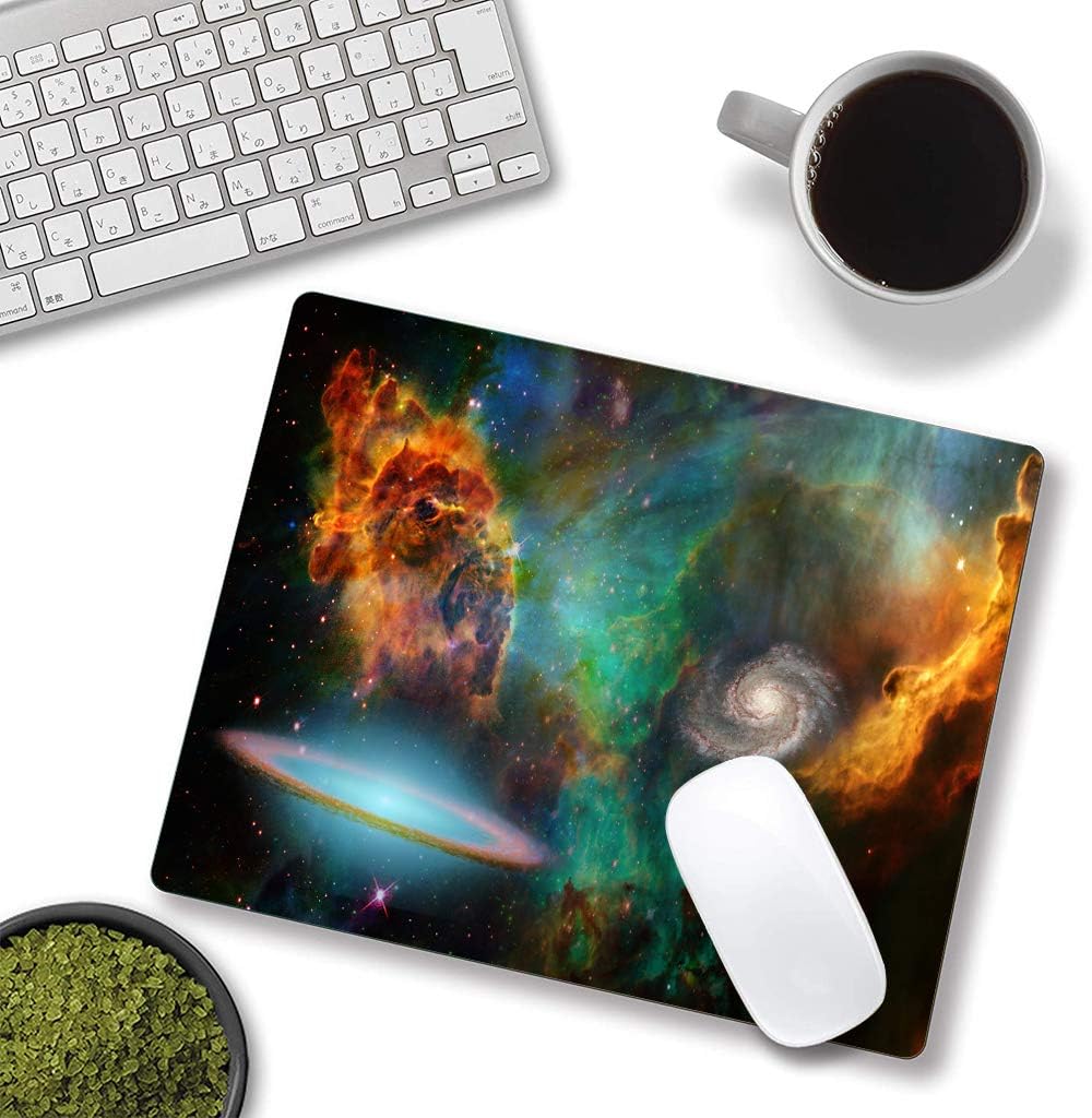 Mouse Pad, Galaxy Mouse Pad, Square Waterproof Mouse Pad Non-Slip Rubber Base MousePads for Office Laptop, 9.5"x7.9"x0.12" Inch(Deep Space)