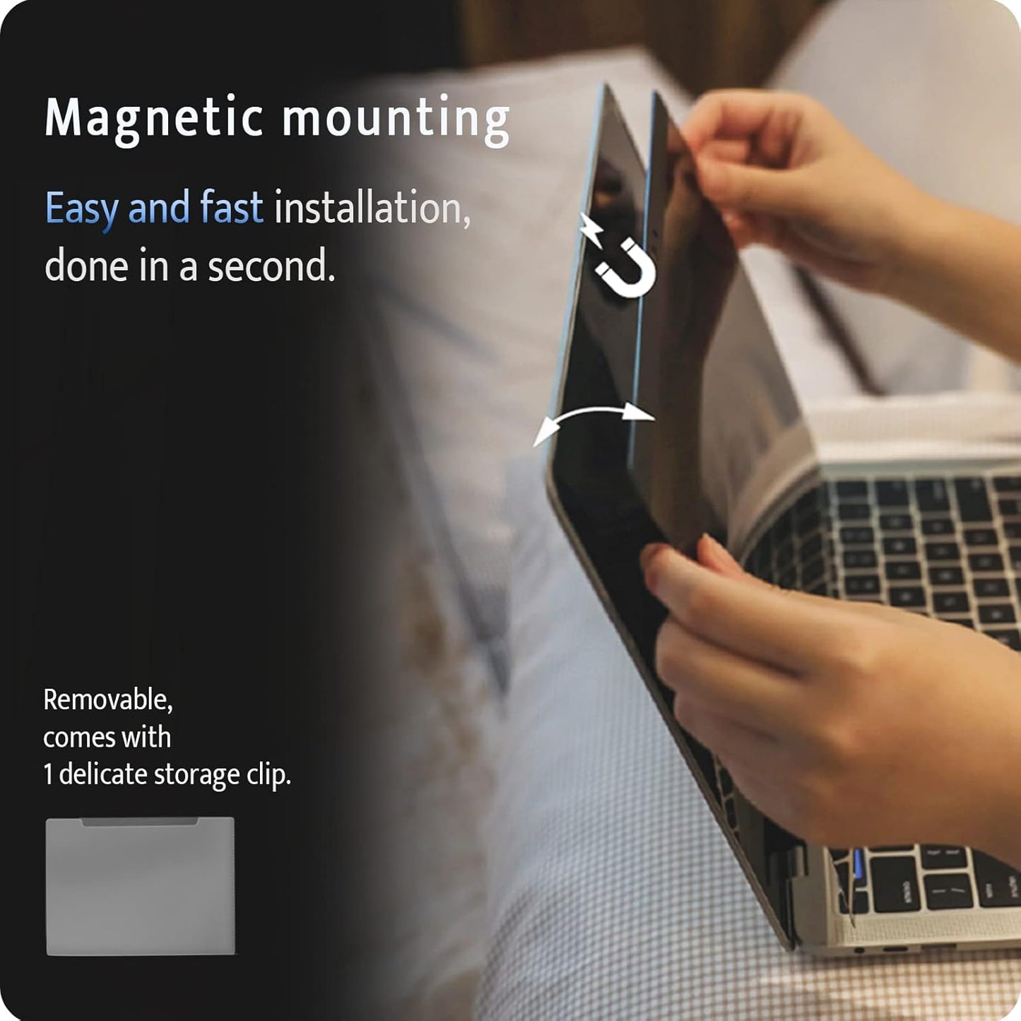 Magnetic Privacy Screen for MacBook Pro 15 Inch (2016-2019), Removable Anti Blue Light Glare Peep Filter Black out Screen Protector for Mac 15In Laptop Model (A1707, A1990)