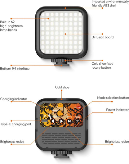 Smartphone Video Vlogging Kit Metal Microphone Light Tiktok YouTube Podcast Equipment for iPhone 15/14/13 Mini/Pro/Max, Android Smartphone (V-Master)