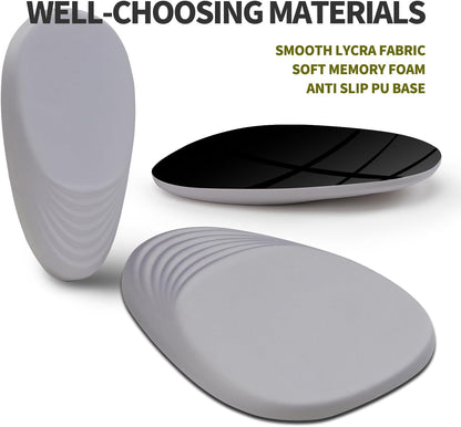 Hokafenle Ergonomic Mouse Pad Wrist Support, Terraced Slope Carpal Tunnel Wrist Pad for Mouse with Unibody Memory Foam, Wrist Rest Pain Relief Mousepad (Silvery White, 11.8x7.9 in)