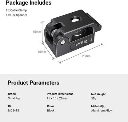 SmallRig Universal Spring Cable Clamp(2 pcs) MD2418