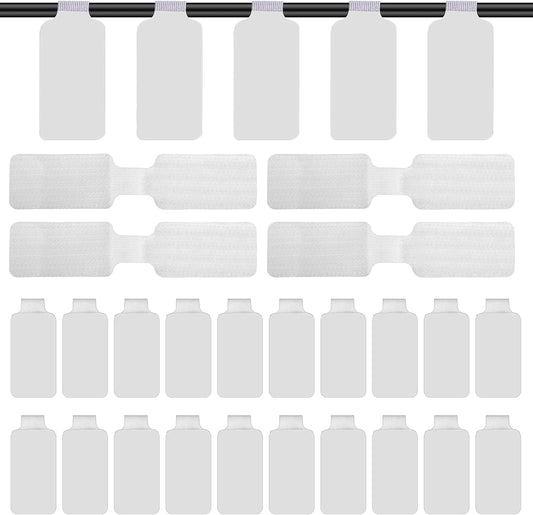 60 Pieces Self-Adhesive Cable Labels, Paste Wire Labels, Nylon Writable Cord Tags Waterproof White Wire Cable Tags for Electronics Office Computers Management and Identification