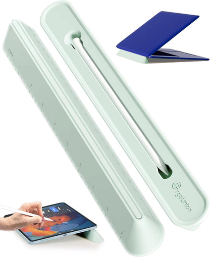 3 in 1 Silicone Laptop Stand, Keyboard Riser for Ergonomic Typing/Reading, Portable Laptop Cooling Stand, for Home Office School and Travel, Oval Base, Macaron Green