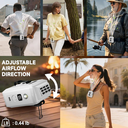 CAZOKASI Personal Waist Clip Fan Rechargeable Wearable Hand Free Wearable Cooler Fan for Traveling Working Outdoor Office (5000mAh / White)