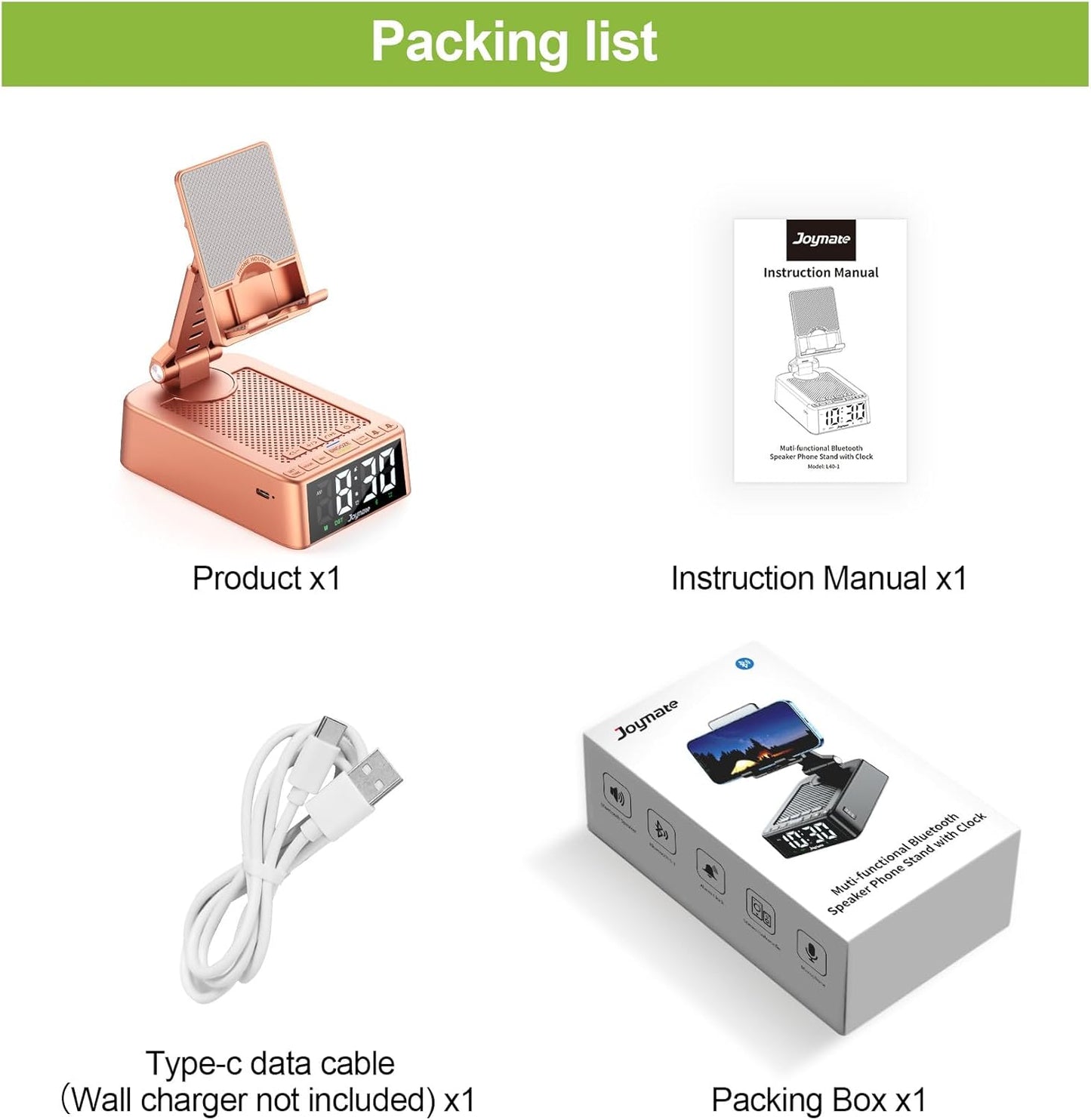 Gifts for Women Girls, Phone Stand with Bluetooth Speaker 360° Rotable Angel Adjustable Cell Phone Holder for Desk with HD Subwoofer Sound Fits All Phones,Tablets (Rose Gold)