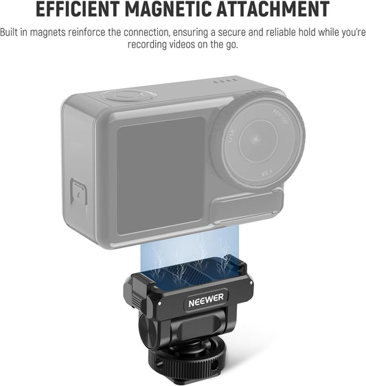 NEEWER Magnetic Mount Adapter Compatible with DJI Osmo Action 5 Pro/4/3, Upgraded Metal Quick Release Action Camera Mount Vlogging Accessories