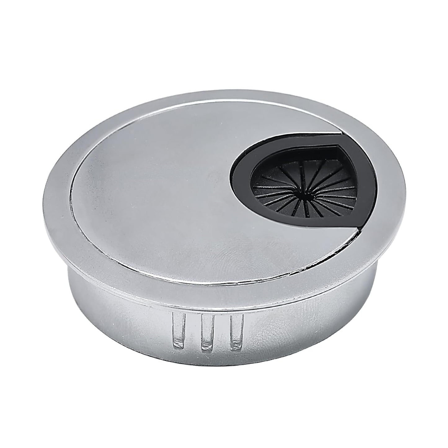 1 Pcs Desk Grommet 2-1/16" / 53 mm, Desk Cord Hole Cover, Cable Grommet Metal Zinc Alloy Materilal, Desk Hole Grommet for Home & Office Pc, Detachable Cable Cord Organizer-Matte Silver