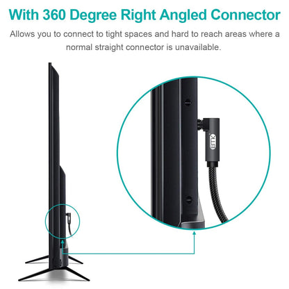 EMK 90 Degree Toslink Optical Cable 360 Degree Free-Rotating Plug Fiber Optic Cable S/PDIF Toslink Male to Male Cable for Home Theater, Sound Bar, TV, PS4, Xbox,Grey (25ft/7.6m)