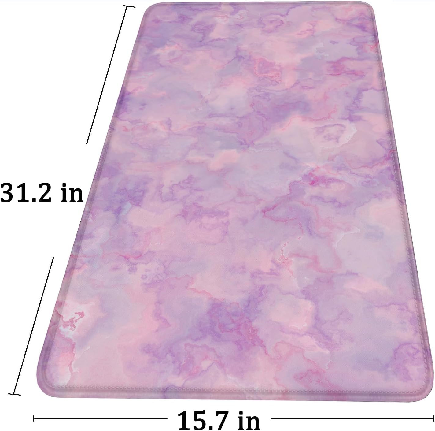 Large Extended Gaming Mouse Pad with Stitched Edges, (31.5X15.7In) Durable Non-Slip Natural Rubber Base, Waterproof Computer Keyboard Pad Mat for Esports Pros/Gamer/Desktop/Office/Home, Marble Purple