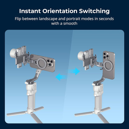 SMALLRIG Metal Phone Mount with Baseplate for Arca-Standard, Compatible for DJI RS 4 Mini, Smartphone Support with Cold Shoe Mount, Phone Tripod Mount for iPhone 17/16/15 Series etc. - 5339