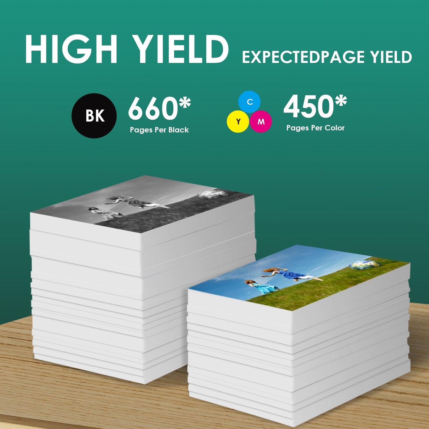 61XL 61 XL Ink Cartridges High Yield Replacement for HP Ink 61 61 XL 61XL for Envy 4500 4501 4502 5530 Deskjet 1000 1010 1050 1510 2510 2540 3000 Officejet 2620 4630 Printer (1 Black,1 Color)