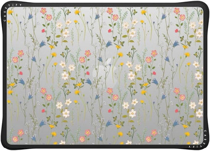 CASETiFY Impact MacBook Air 13.6" (M2-M4) Case [Cushioned Impact Corners/Scratch-Resistant/Anti-Slip Grip] - Dreamy Floral Pattern - Clear Black