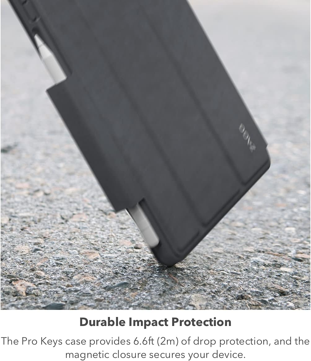 ZAGG Pro Keys Wireless Keyboard with Trackpad and Detachable Case - Compatible with The Apple iPad 10.2"(Gen 9,8,7) - Charcoal