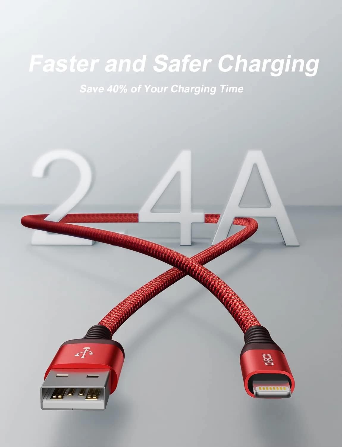 USB to Lightning Cable 6FT, 3Pack iPhone Charger Fast Charging, Heavy Duty iPhone Cables Braided Fast iPhone Charging Cord Compatible with iPhone 14 13 12 11 Pro Max XR XS X 8 7 6 Plus iPad and More