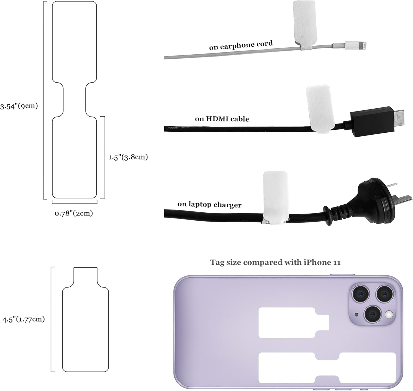 Mr-Label – 40 Pcs 0.78" x 3.54" Hook and Loop Cable Labels –Cord Tags – Upgraded Writable Cable Wraps for Clear Writing - Writable Wire Labels for Cable Management | Electronics Computers (White)