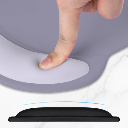 ITNRSIIET Ergonomic Mouse Pad with Comfort Gel Wrist Rest, Non-Slip PU Base, Smooth Textured Surface, Reduces Hand Fatigue & Wrist Pain, 8.7 x 7.2 Inch for Office Gaming Home, Mist Gray