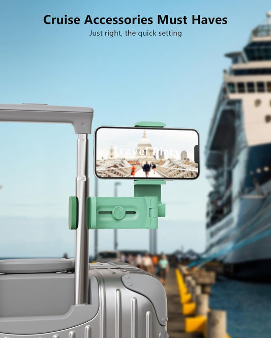 MiiKARE Airplane Travel Essentials Phone Holder, Universal Handsfree Phone Mount for Flying with 360 Degree Rotation, Travel Accessory for Airplane, Travel Must Haves Phone Stand for Desk, Table-Green