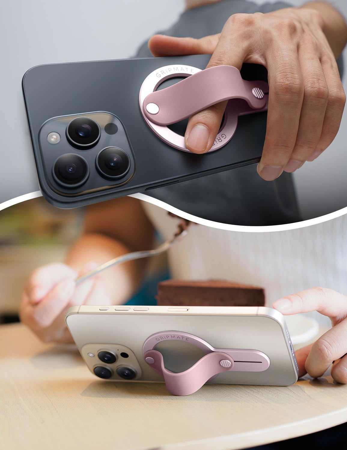 MagSafe Phone Grip for iPhone - Magnetic Phone Ring Holder Detachable for iPhone 16 - Comfortable Finger Phone Loop Grip for Apple 15/14/13/12,Pink