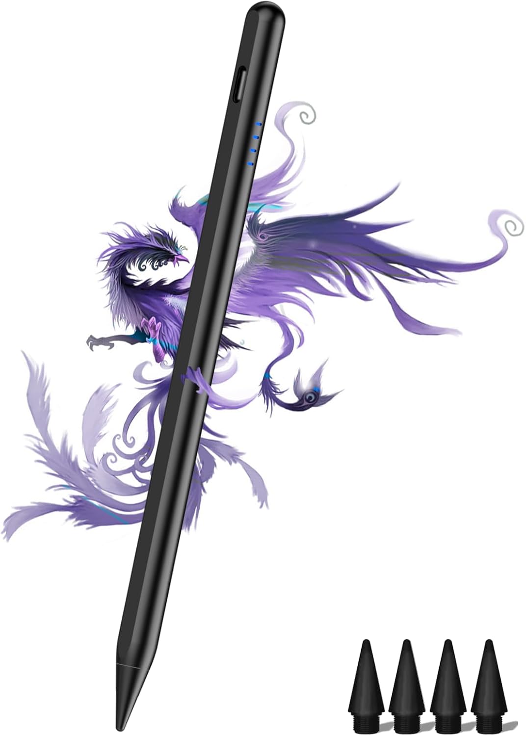 Stylus Pen for iPad 9th&10th - Fast Charge for iPad Pencil Palm Rejection Active Pen Compatible with (2018-2025) Apple iPad 6/7/8/9/10/11(A16), iPad Pro 11"/12.9"/M4, Mini 5/6, Air 3/4/5/M2/M3 (Black)