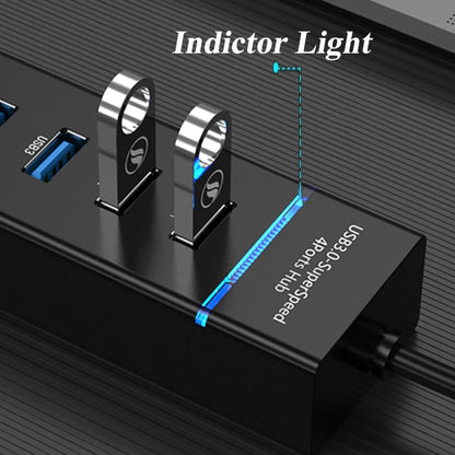 7 Ports USB Hub, Multiple Port USB Hub with Indictor Light, High Speed Data Transmission USB Adapter, Compatible with Mouse, Keyboard, Printer, Windows, MacOS, Linux