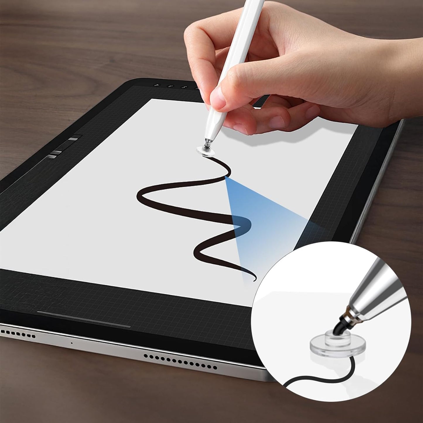 24pcs Stylus Tips Replacement Tips Only, High Precision Replaceable Stylus Pen Disc Tops, Silicone Round Stylus Pen Tip for Mobile Phones and Tablet PC Touch Screen Devices