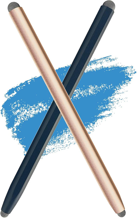 2-in-1 Stylus Pen for Touchscreen with Magnetic, Kenkor 2PCS Tablet Pencil for Apple iPad/Air/Mini/Pro/iPhone/Android/Huawei/Cellphone/Samsung/Galaxy All Universal Touch Screen Devices (Black/Gold)